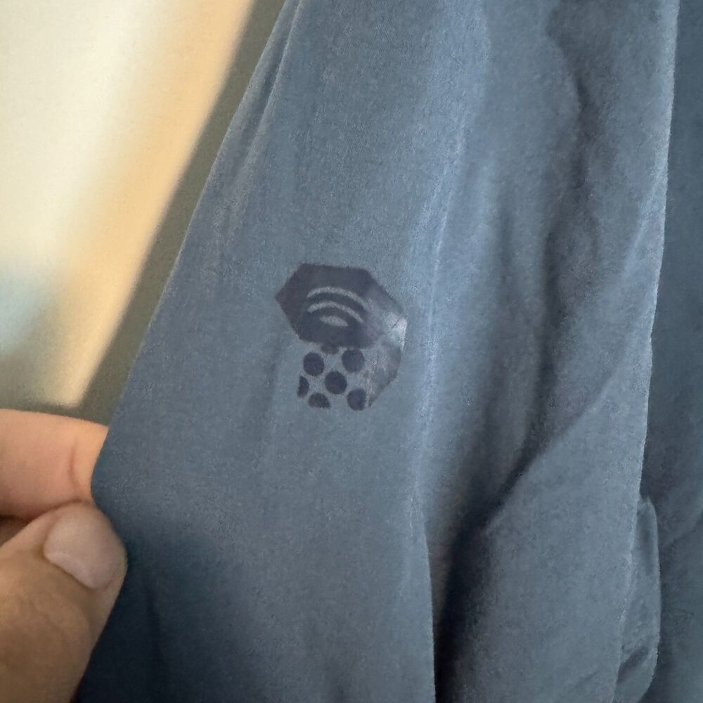 Mountain Hardwear Shirt Mens Large Blue Long Sleeve Quick Dry Roll Tab Stretch - Picture 7 of 10
